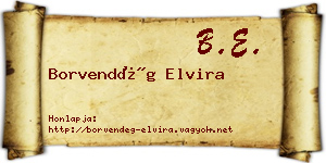 Borvendég Elvira névjegykártya